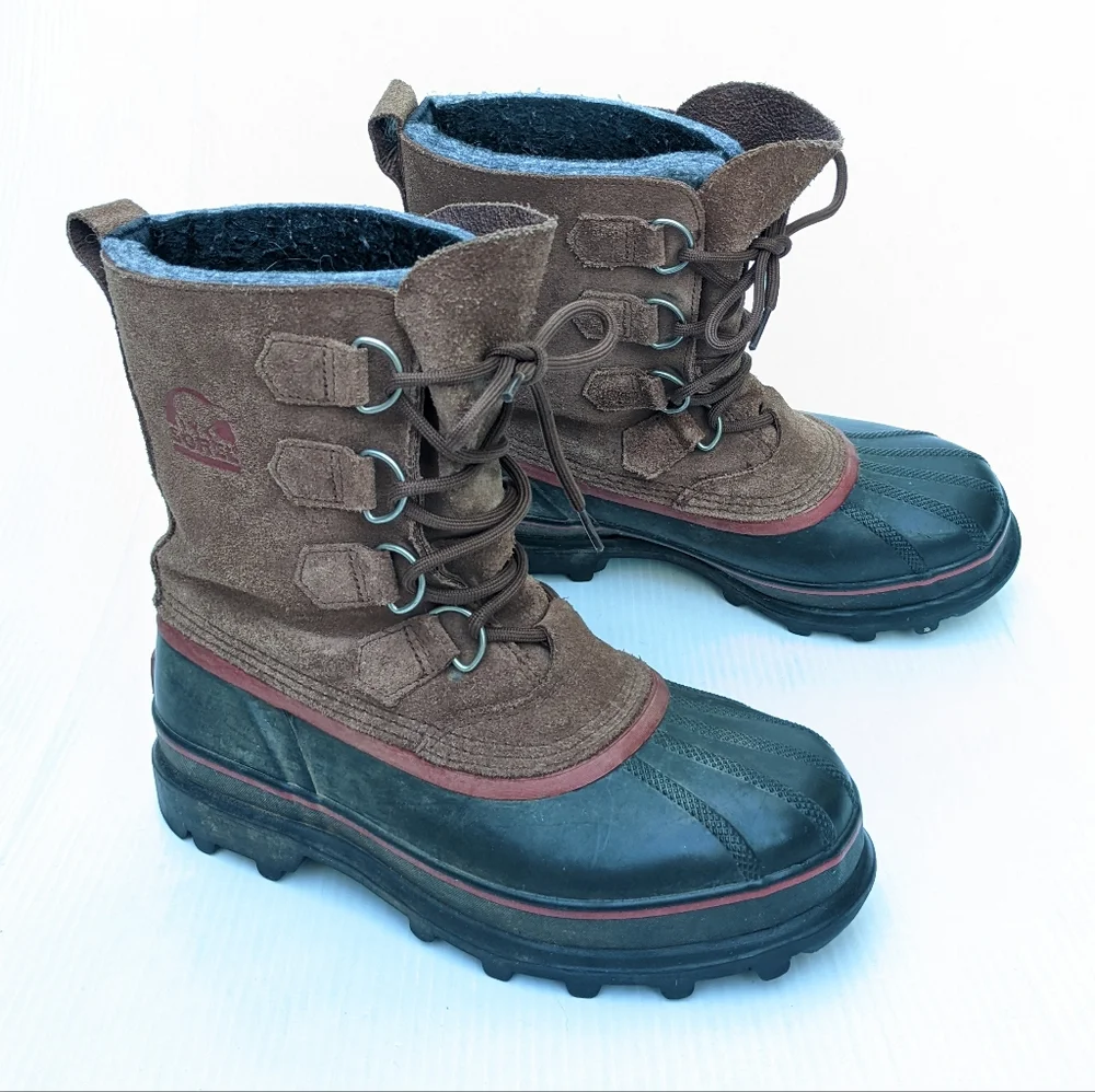 SOREL Sudbury II women's brown leather lace-up insulated winter snow duck boots